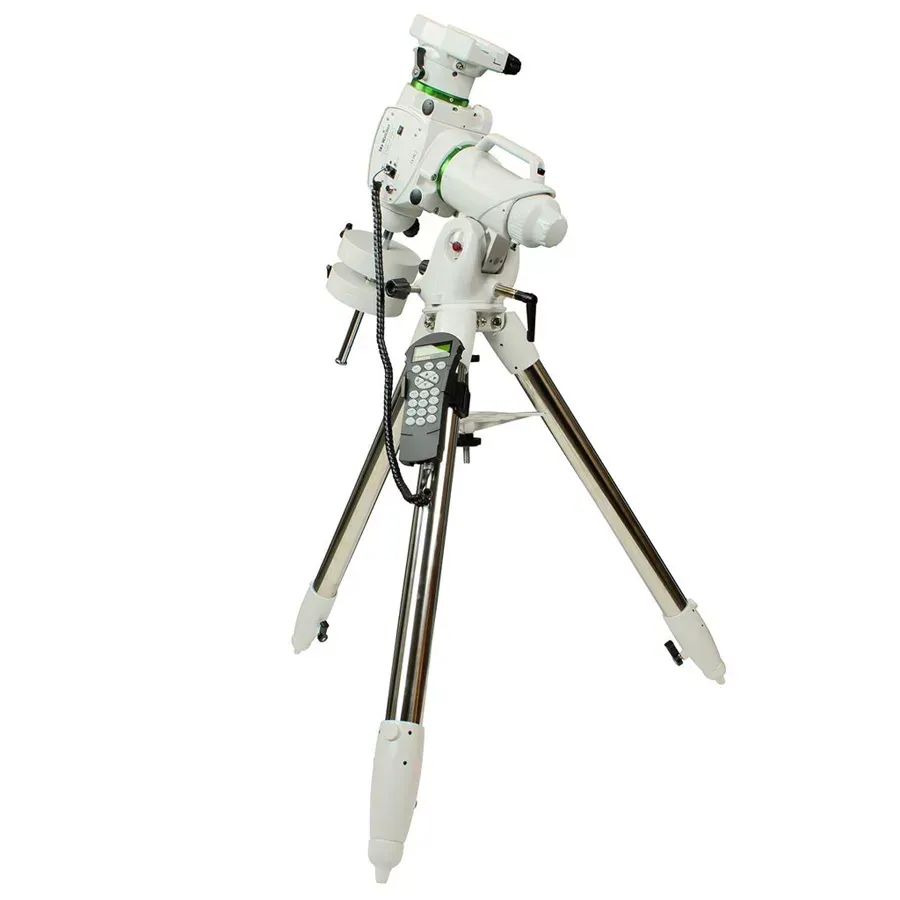 Sky-Watcher EQ6-R Pro equatorial mount on its stainless steel tripod with SynScan hand controller