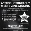 Poster for the Astrophotography Meets Zine Making workshop, 3–4 July 2026 at CASSA, IUB.